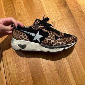 Excellent condition golden goose leopard sneakers